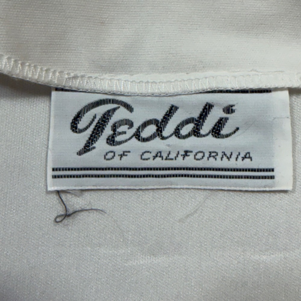 Vintage‎ White Gold Sequin Trim Layered Cardigan Top Teddi of California 80s 90s - Picture 6 of 9